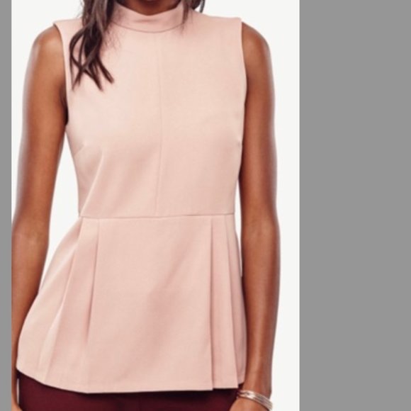 *HP* Ann Taylor Mock Neck Peplum Top XSP - Picture 2 of 9
